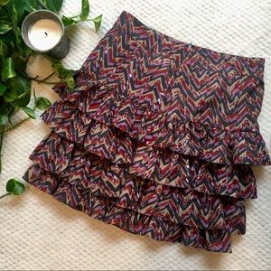 BOGO🍾 •BANANA REPUBLIC multicolored, ruffle skirt